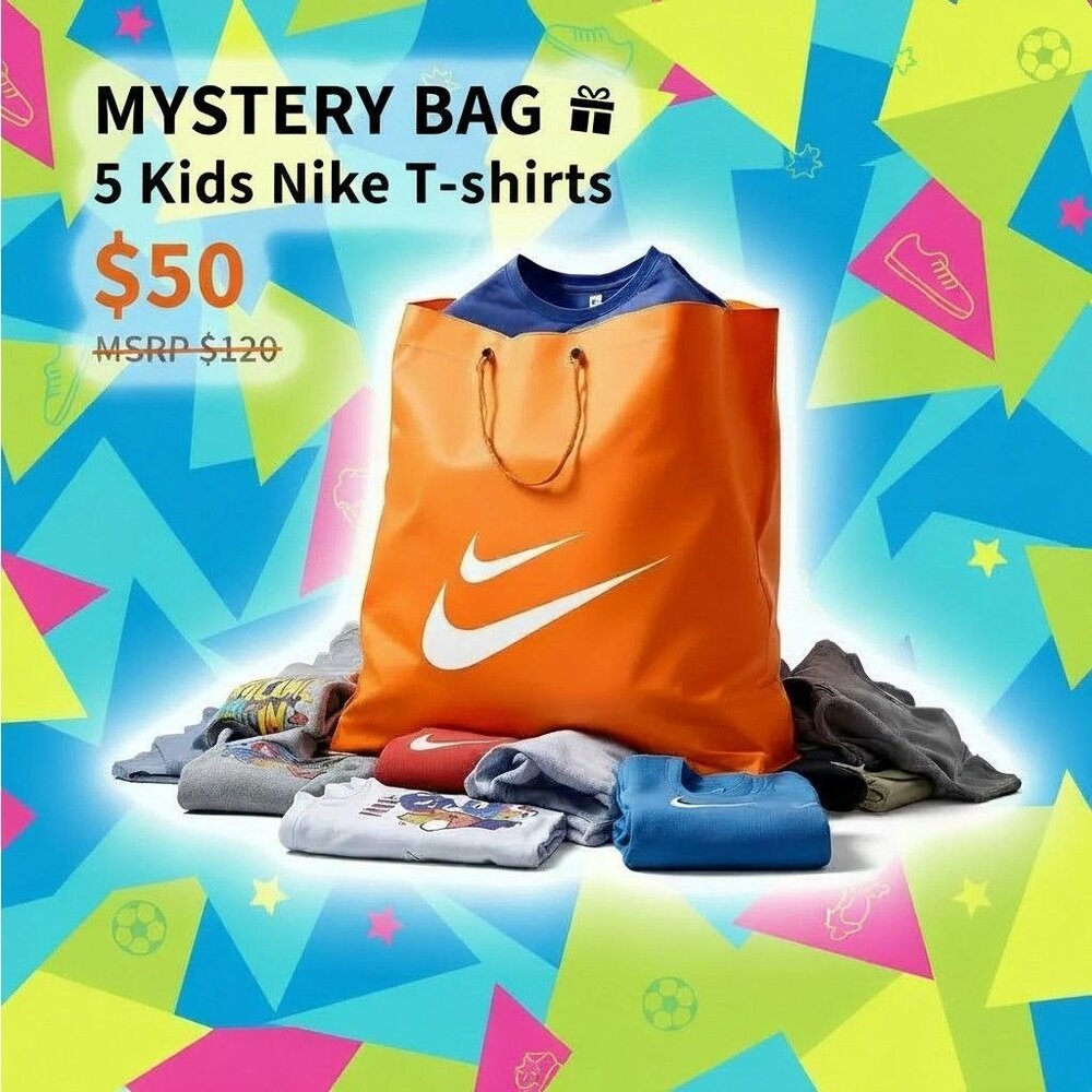 Mystery Nike Size Small (8-9) Tshirt Mystery Bag  New With Tags - MSRP $120-